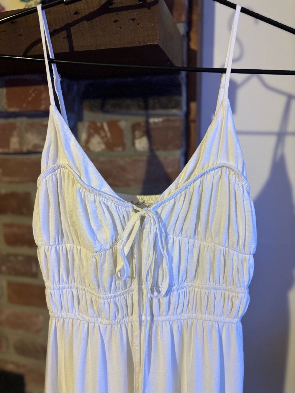 White Smocked Bodice Spaghetti-Strap Maxi Dress NWOT - Picture 10 of 13